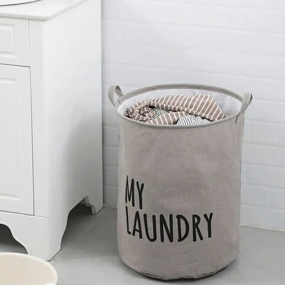 Cotton Linen Laundry Basket | Foldable Clothes Hamper Organizer