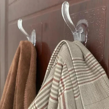 6PCS Sticky Hooks – Strong Clear Wall & Door Hooks