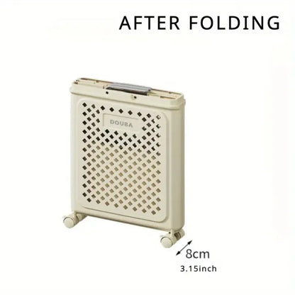 Space Saving Rolling Laundry Basket – Foldable Plastic Clothes Hamper with Wheels for Home