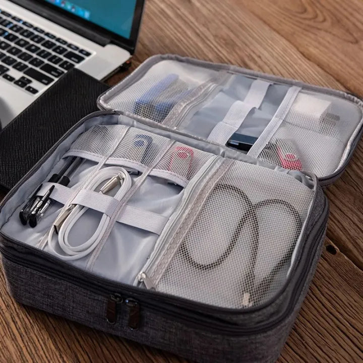 Electronic Accessories Organizer Travel Bag | Waterproof Cable Storage Case