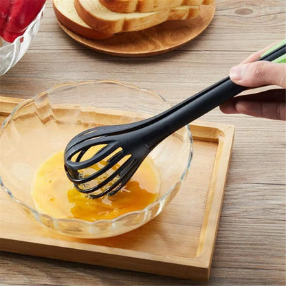 Kitchen Tongs & Whisk – Nylon Egg Beater Tool
