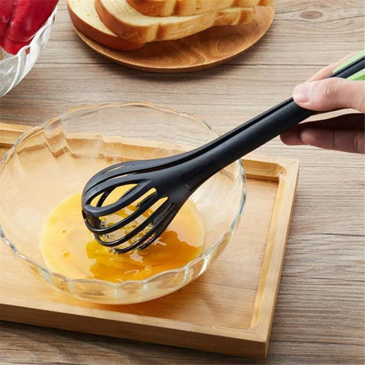 Kitchen Tongs & Whisk – Nylon Egg Beater Tool