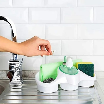 3 In 1 Soap Dispenser And Sponge Holder Soap Pump Kitchen Organizer
