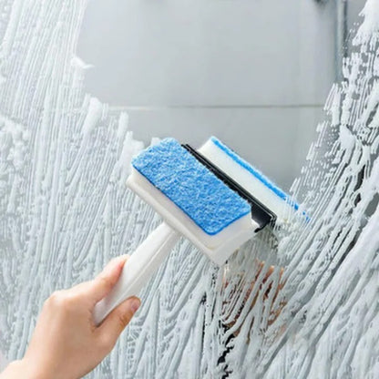 2 in 1 Window Cleaning Brush with Wiper & Sponge – Glass Cleaner Tool
