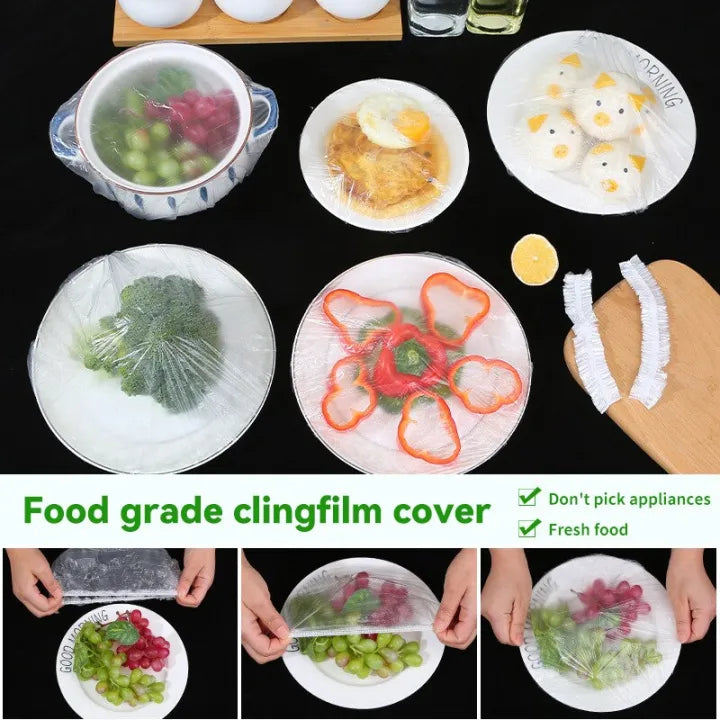 100pc Disposable Cling Film Cover Household Refrigerator Food Fruit Preservation Cover