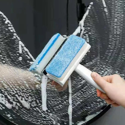 2 in 1 Window Cleaning Brush with Wiper & Sponge – Glass Cleaner Tool