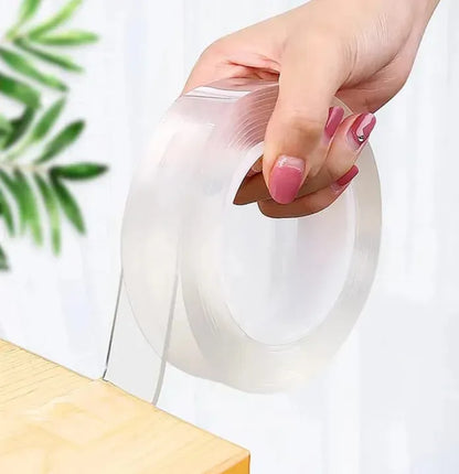 Nano Double-Sided Transparent Tape | Washable & Reusable Strong Adhesive