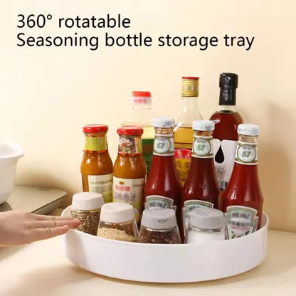 Rotating Storage Tray – 360° Non‑Slip Kitchen Organizer