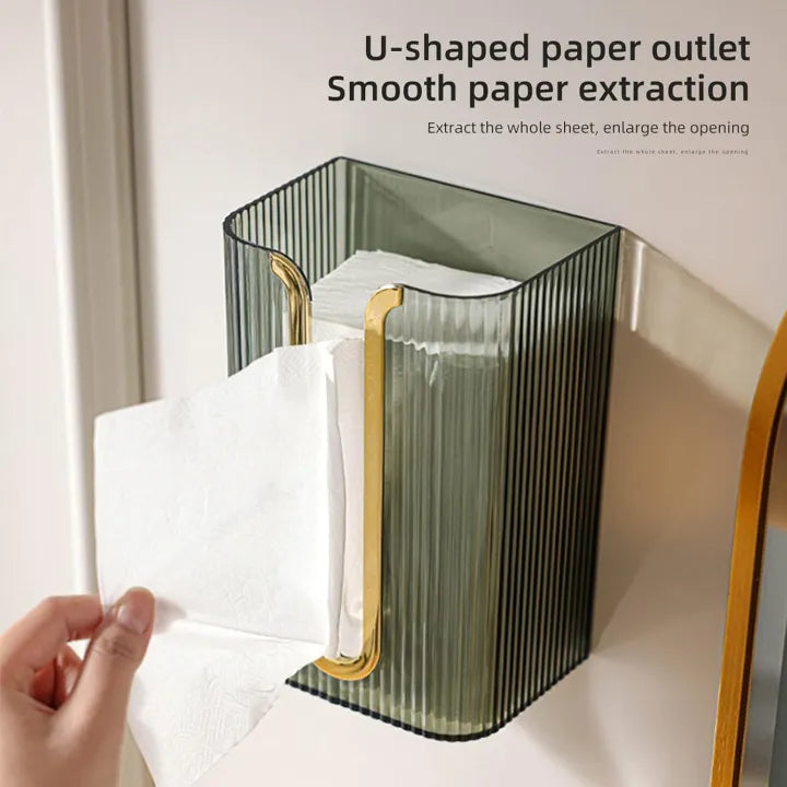 Wall Mounted Acrylic Tissue Box Holder – Bathroom & Kitchen Tissue Organizer