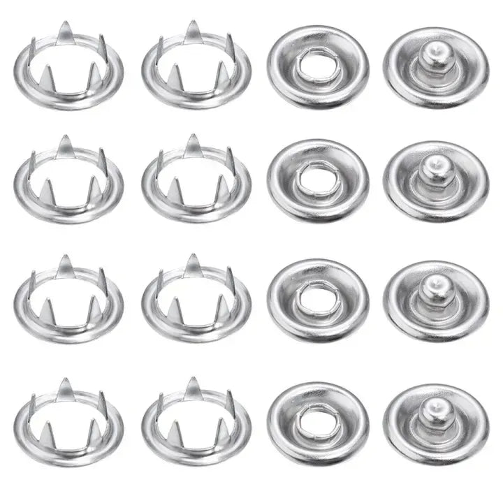 50Pcs 9.5mm Metal Snap Buttons – DIY Sewing Fasteners for Clothes, Jackets & Craft Projects