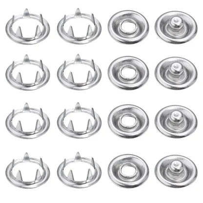 50Pcs 9.5mm Metal Snap Buttons – DIY Sewing Fasteners for Clothes, Jackets & Craft Projects