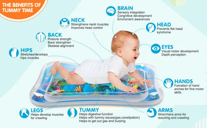 Baby Tummy Time Water Play Mat – Inflatable Sensory Activity Mat for Infants & Toddlers (3‑24 Months) Early Development Toy