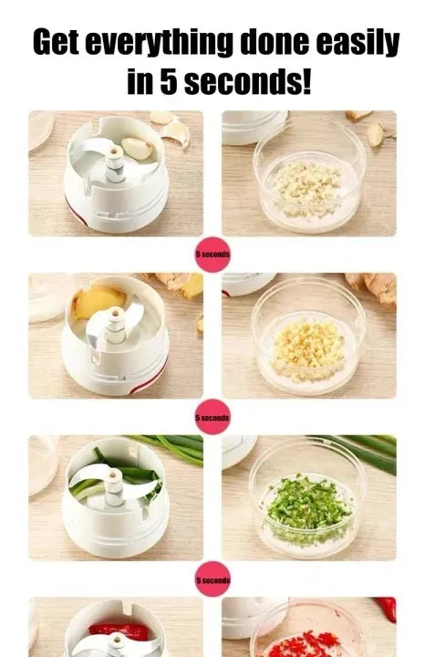 Manual Mini Food Chopper – Hand Pull Vegetable Cutter Tool