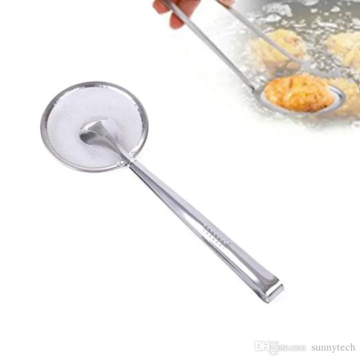 Stainless Steel Frying Strainer – Mesh Oil Filter Tong