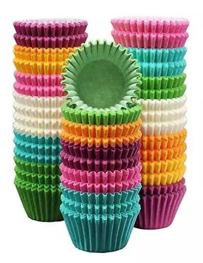 100-Piece Multicolour Cupcake & Muffin Paper Liners