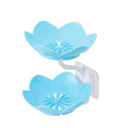 Double-Layer Flower Shaped Soap Tray – Mounted Drain Holder