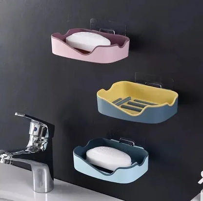 Wall Mounted Double Layer Soap Holder – Bathroom Organizer