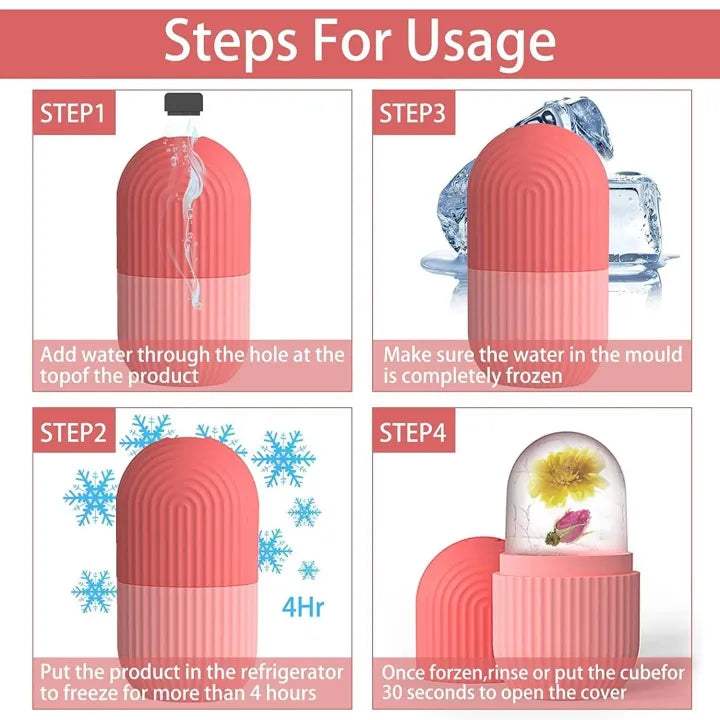 Silicone Ice Roller – Facial Massager for Glowing Skin & Eye Bags