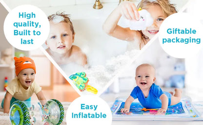 Baby Tummy Time Water Play Mat – Inflatable Sensory Activity Mat for Infants & Toddlers (3‑24 Months) Early Development Toy