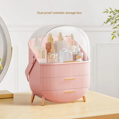 Makeup Storage Organizer with Lid – Waterproof Cosmetic & Skincare Storage Box