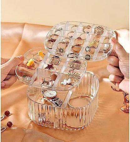 3 Layer Acrylic Transparent Storage Box – Jewellery Organizer & Makeup Storage