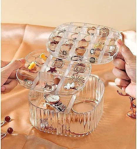 3 Layer Acrylic Transparent Storage Box – Jewellery Organizer & Makeup Storage