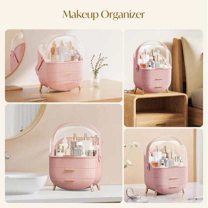 Makeup Storage Organizer with Lid – Waterproof Cosmetic & Skincare Storage Box