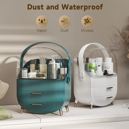 Makeup Storage Organizer with Lid – Waterproof Cosmetic & Skincare Storage Box