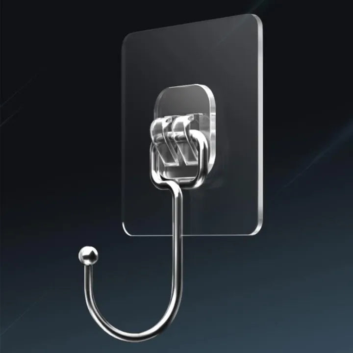 Heavy Duty Self‑Adhesive Wall Hooks – Punch‑Free Hanging Hooks for Kitchen, Bathroom, Towels & Bags