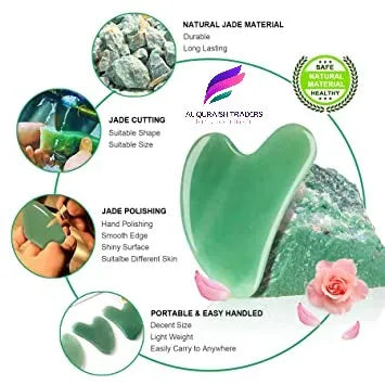 Heart Shape Jade Gua Sha – Facial Massage & Skin Tightening Tool