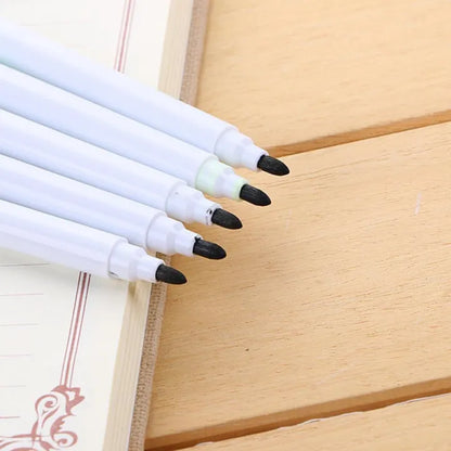 5 Pcs Whiteboard Marker with Duster – Black Ink Dry Erase Markers for Kids, School & Office