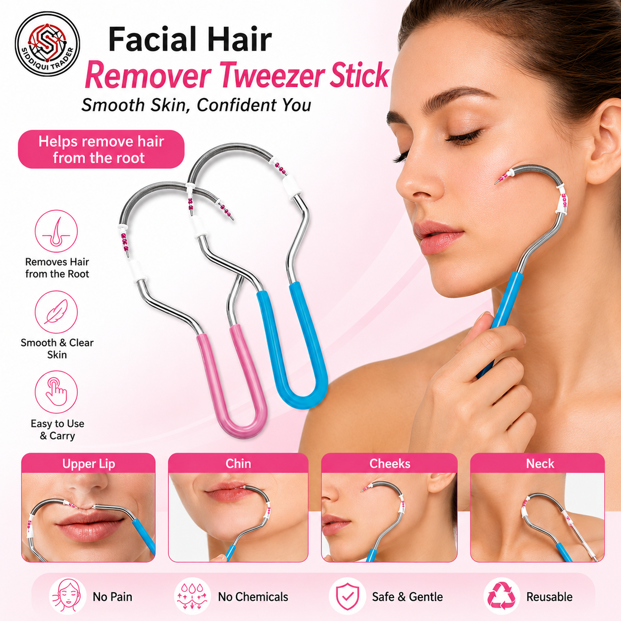 Facial Hair Remover Tweezer Stick