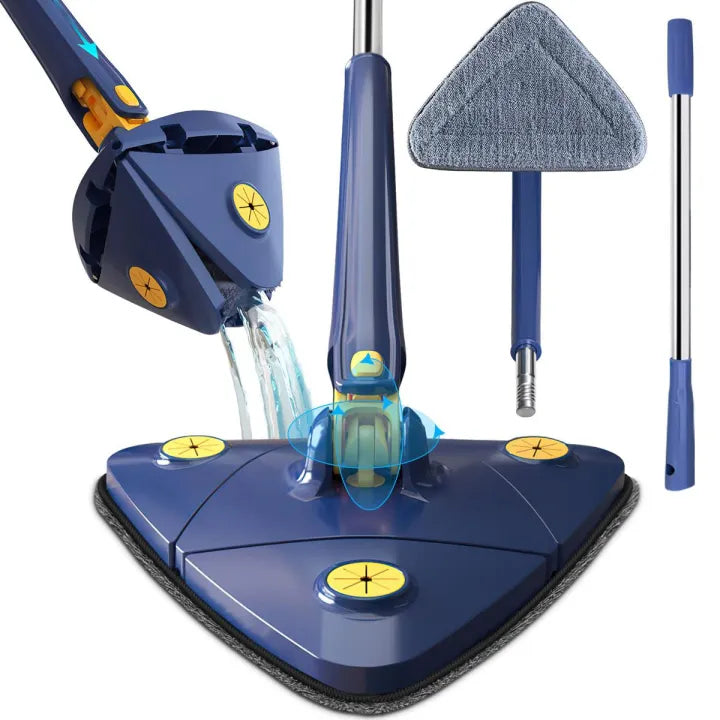 Triangular Twister Mop – 360° Rotating Hands-Free Corner Cleaner