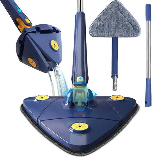 Triangular Twister Mop – 360° Rotating Hands-Free Corner Cleaner