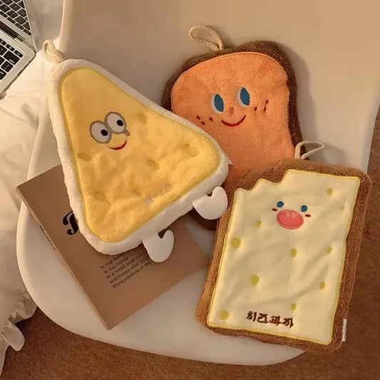 Cute Food Shape Hand Towel – Soft Coral Velvet Kitchen Wipe
