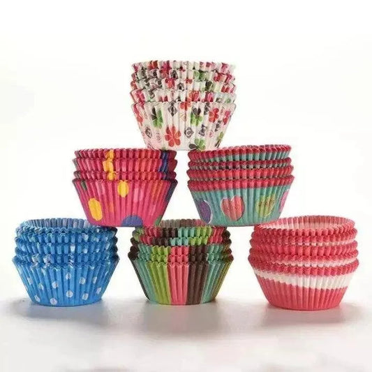 100-Piece Multicolour Cupcake & Muffin Paper Liners
