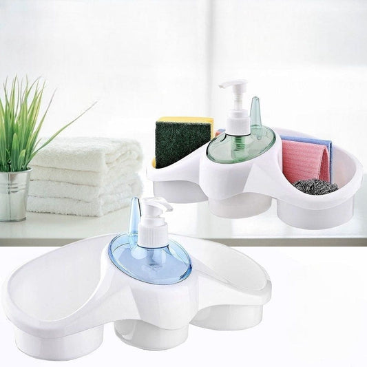 3 In 1 Soap Dispenser And Sponge Holder Soap Pump Kitchen Organizer