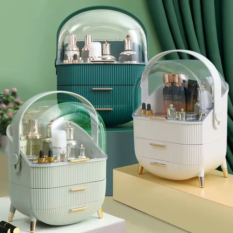 Makeup Storage Organizer with Lid – Waterproof Cosmetic & Skincare Storage Box