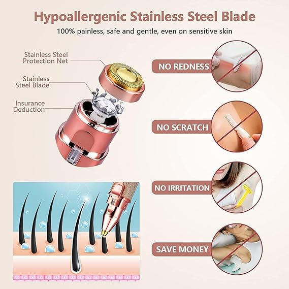 2-in-1 Rechargeable Eyebrow & Facial Hair Trimmer – Painless Precision Hair Remover