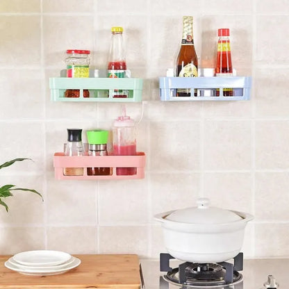 Plastic Corner Rack – Kitchen & Bathroom Storage Organizer