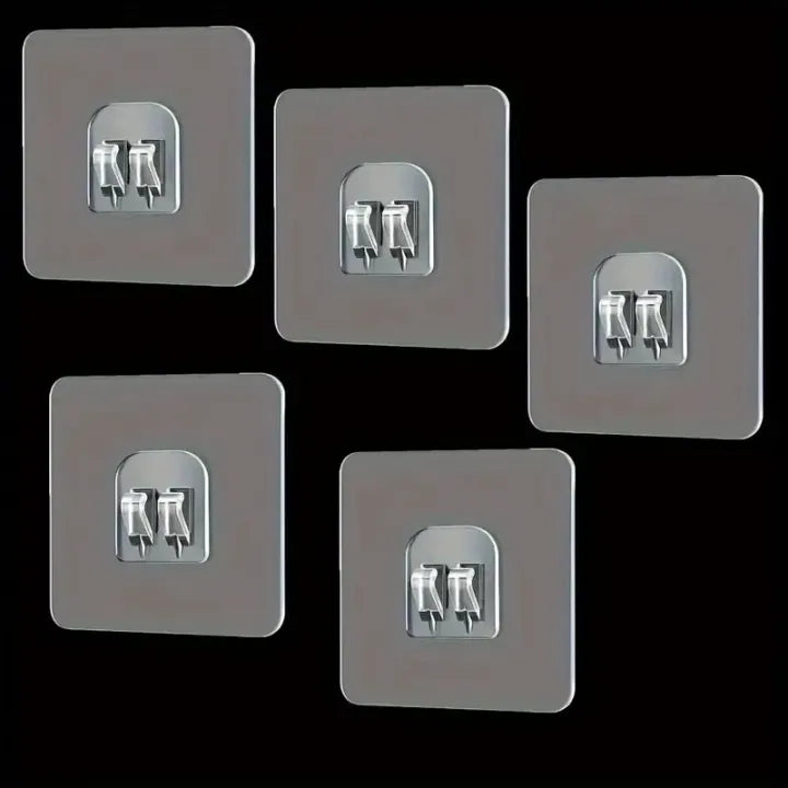 Clear Wall Hooks – Self‑Adhesive Shelf Fixing Clips