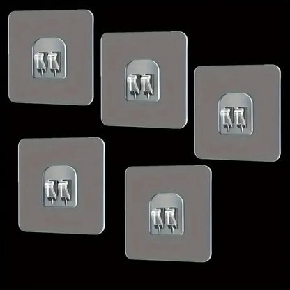 Clear Wall Hooks – Self‑Adhesive Shelf Fixing Clips