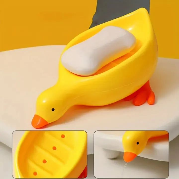 Duck-Shaped Quick Drain Soap Tray – Durable Hygiene Storage