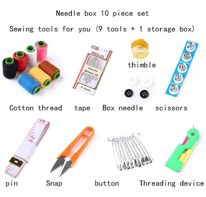 Mini Sewing Kit Box – Needle Thread & Scissor Repair Set