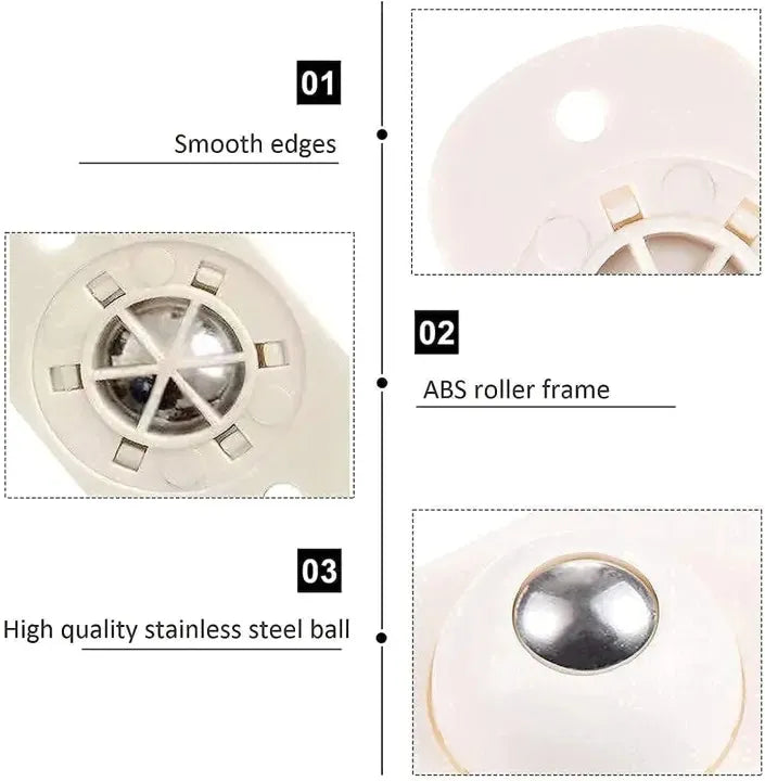 Mini 360° Swivel Caster Wheels – Adhesive Furniture Rollers (4PCS)