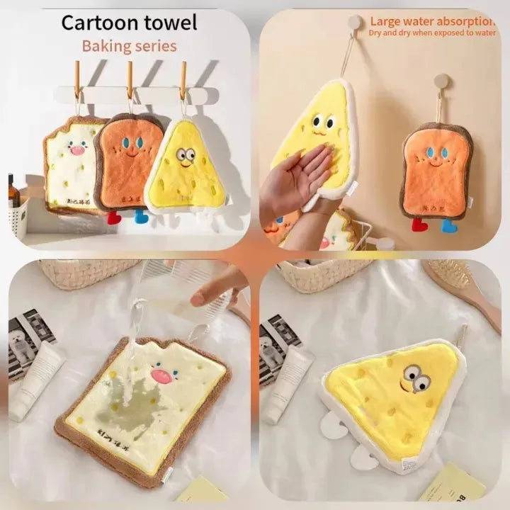Cute Food Shape Hand Towel – Soft Coral Velvet Kitchen Wipe