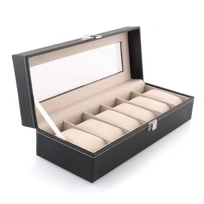 Watch Display Case – PU Leather Wrist Watch Organizer Box