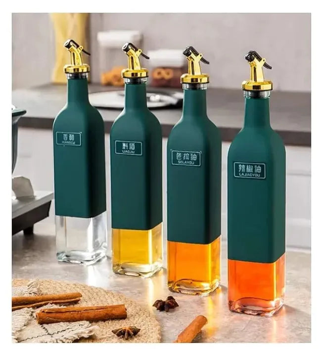 Premium 500ML Glass Oil Dispenser Bottle – Leakproof Olive Oil & Vinegar Pourer for Kitchen Cooking