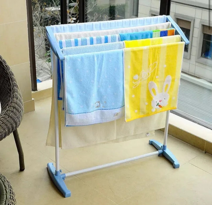 Stainless Steel Mobile Towel Rack – Compact Space-Saving Drying Stand