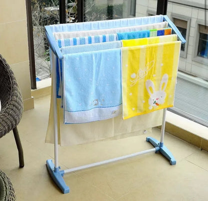 Stainless Steel Mobile Towel Rack – Compact Space-Saving Drying Stand